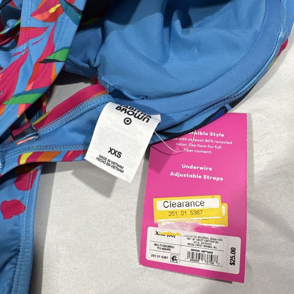NWT  Tabitha Brown x‎ Target [ XXS ] Tropical/Leopard Bikini Top + Bottom #5413 - Picture 8 of 15